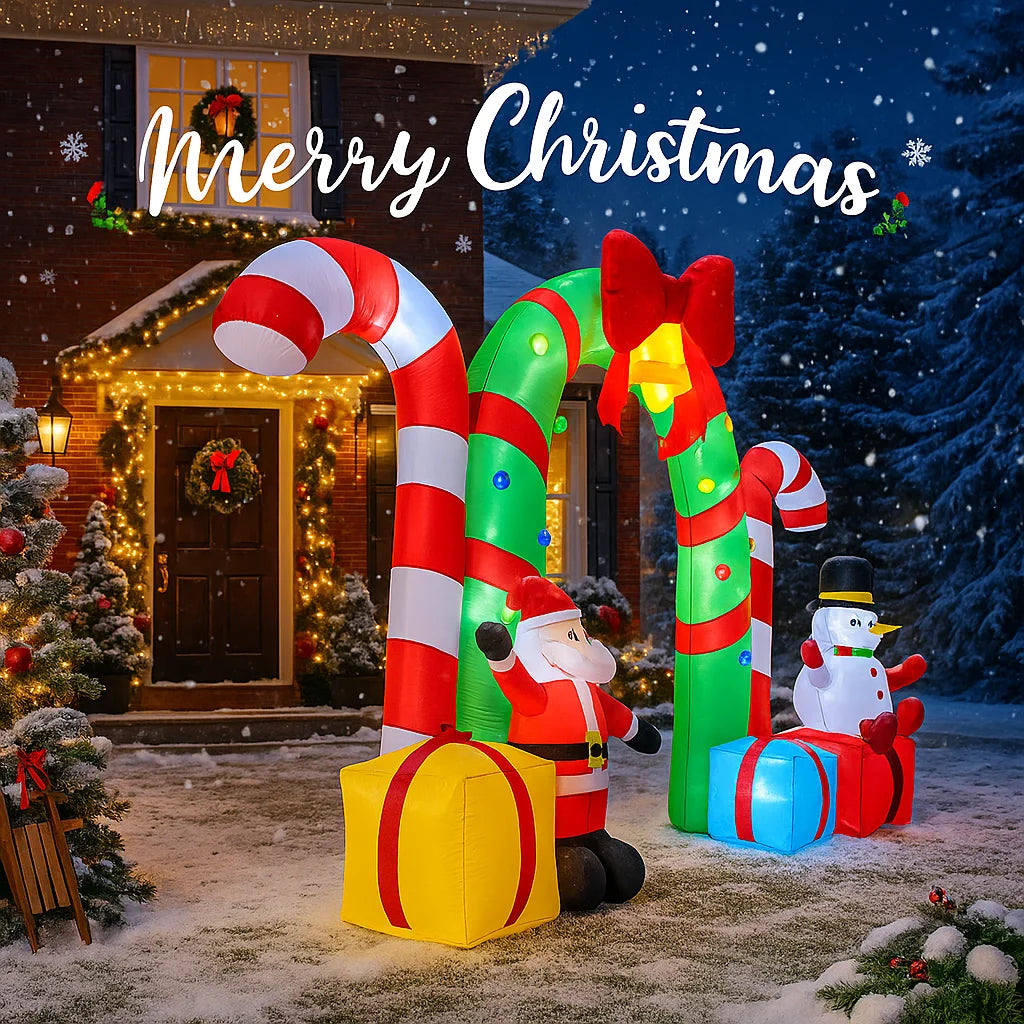 3.1M/10FT Christmas Inflatable Archway Snowman Santa Decorations Home Inflatable Toys with LED Lights Yard Xmas Ornaments Decor