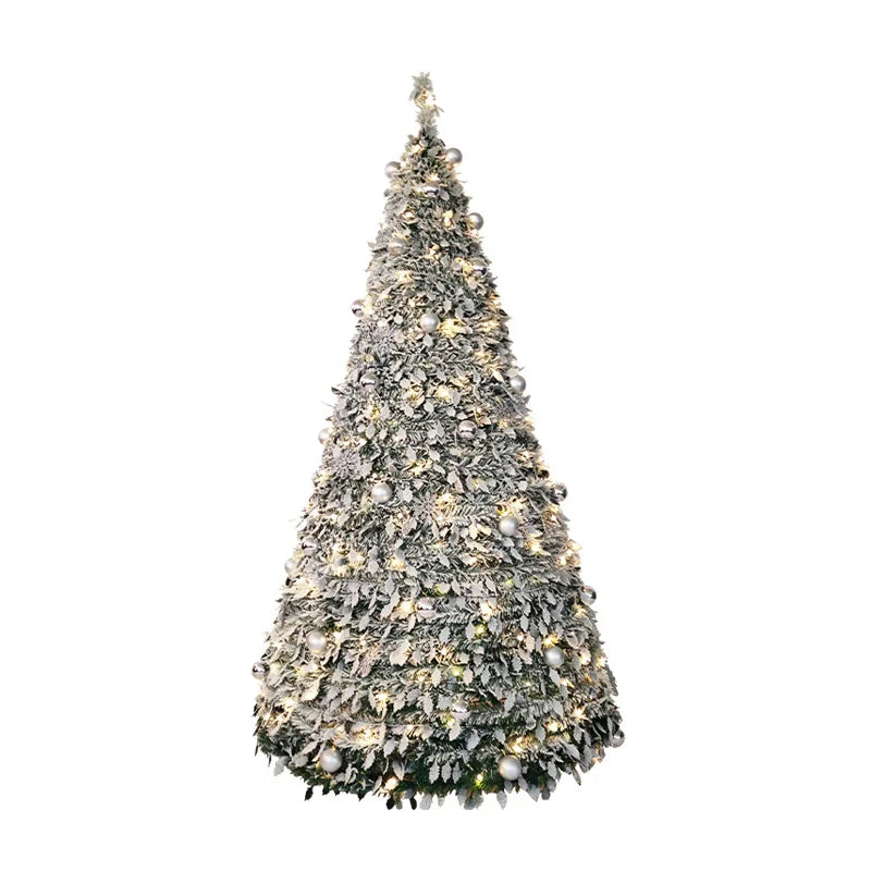 Artificial Folding Christmas Trees 180cm 6ft Luxury Home Flocked Decoration Folding Christmas Trees