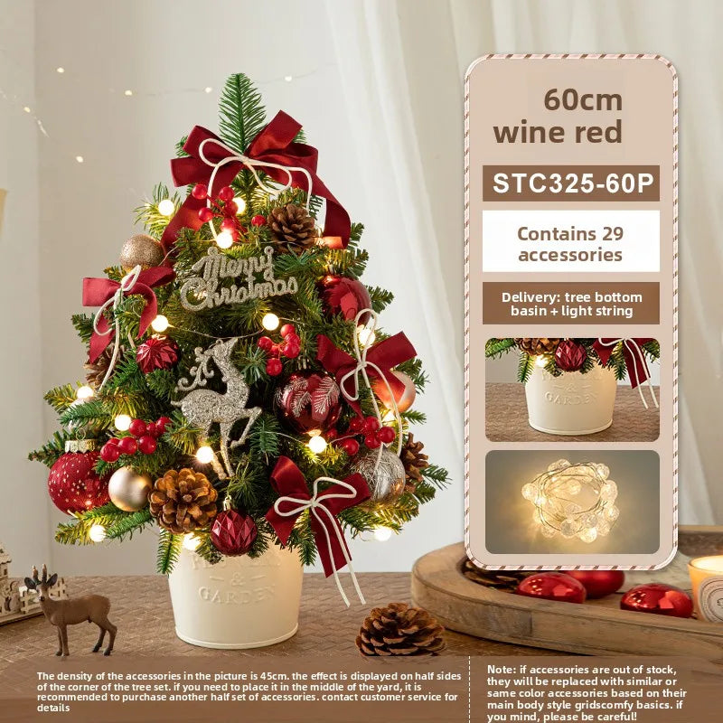 Christmas tree 2024 new home small desktop ornament DIY material package ornament Christmas ins style decoration