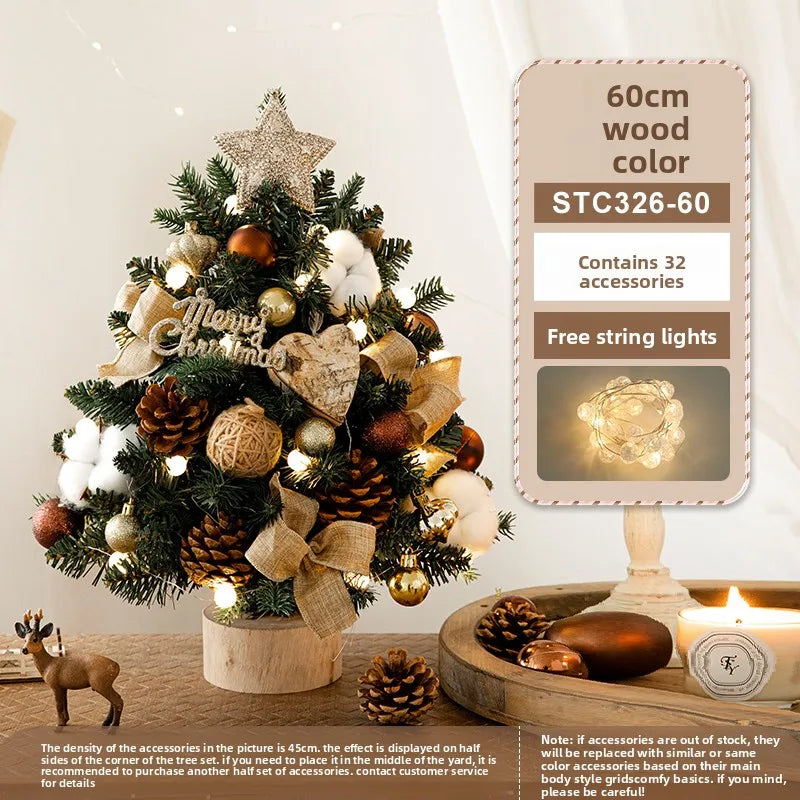 Christmas tree 2024 new home small desktop ornament DIY material package ornament Christmas ins style decoration