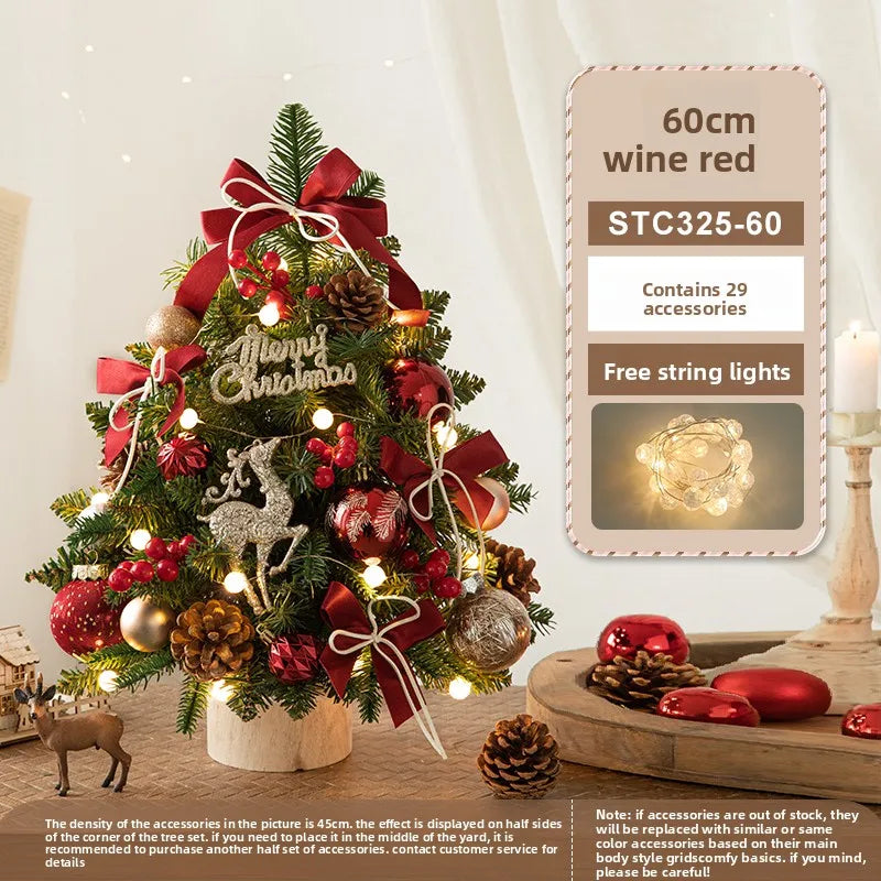 Christmas tree 2024 new home small desktop ornament DIY material package ornament Christmas ins style decoration