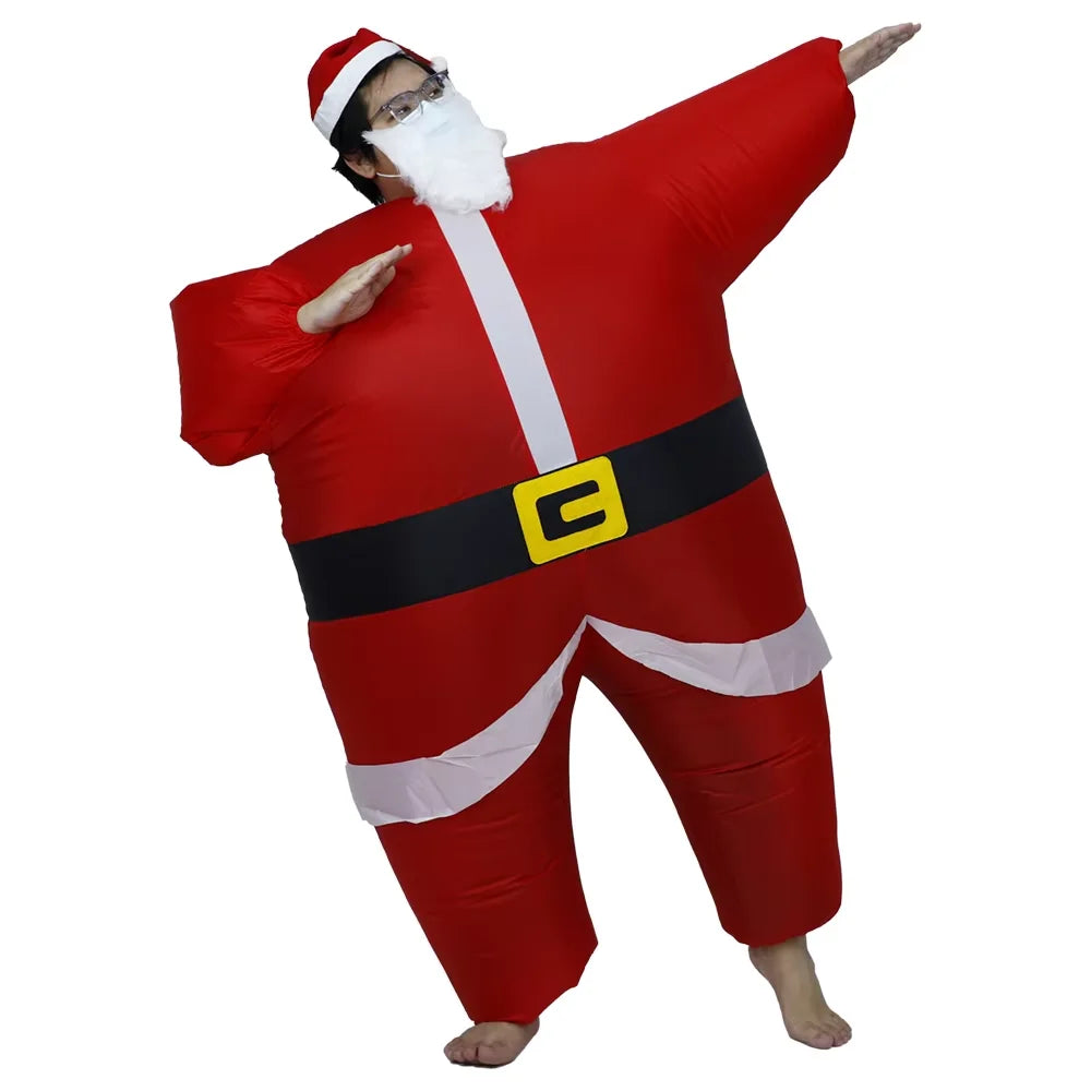 Christmas Funny Inflatable Costumes Gingerbread Man Santa Claus Elk Snowman Tree Penguin Adult Kid Halloween Carnival Party