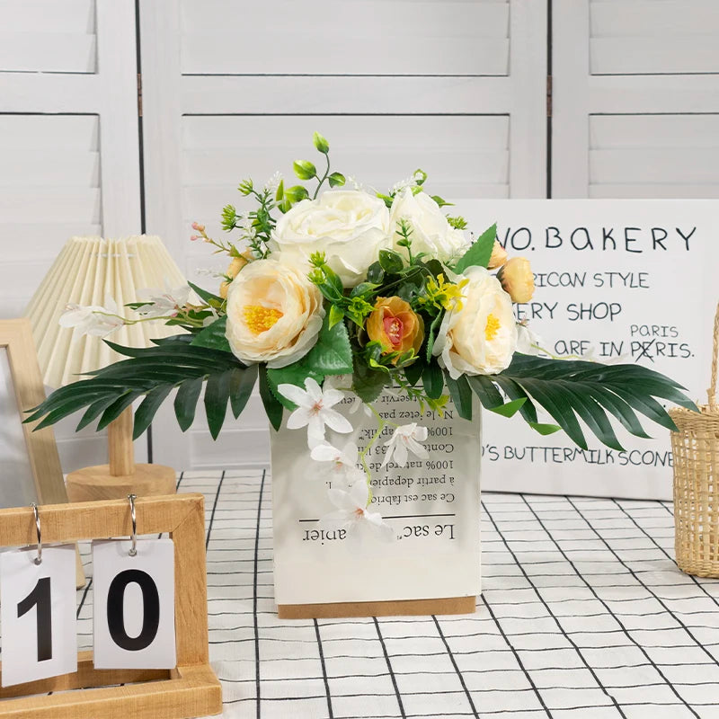 37cm Table Wedding Centerpieces Artificial Flower Ball Rose Pompom Greenery Party Event Stage Road Lead Banquet Props Bouquet