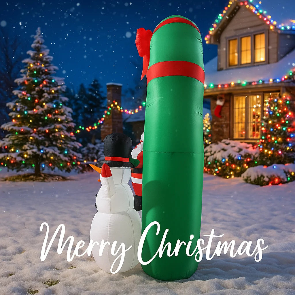 10.17FT Inflatable Toy Arch Snowman Santa With LED Lights Xmas Yard Lawn Garden Party Decor Christmas Home Supplie Ornament Gift