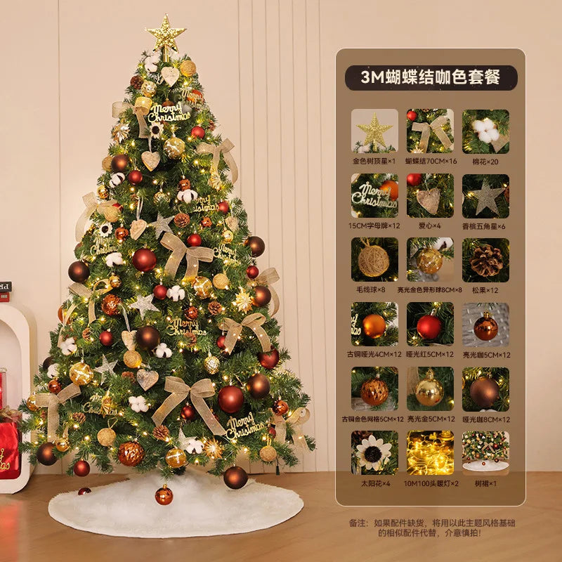 Christmas Decorations Christmas Tree with Lights Package Living Room Large Christmas Tree Ornament Scene Decoration