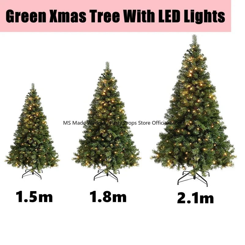 150-210cm Reusable PVC Artificial Christmas Tree | Xmas Pine Tree for New Year's Eve Decorations