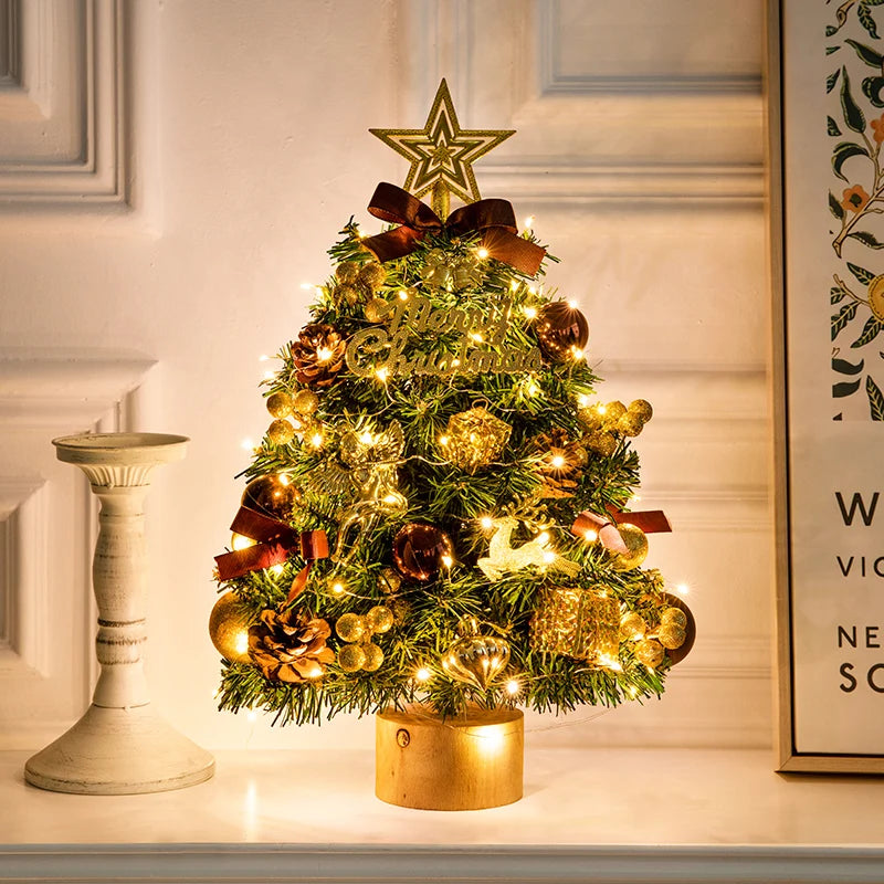 Christmas tree 2024 new home small desktop ornament DIY material package ornament Christmas ins style decoration