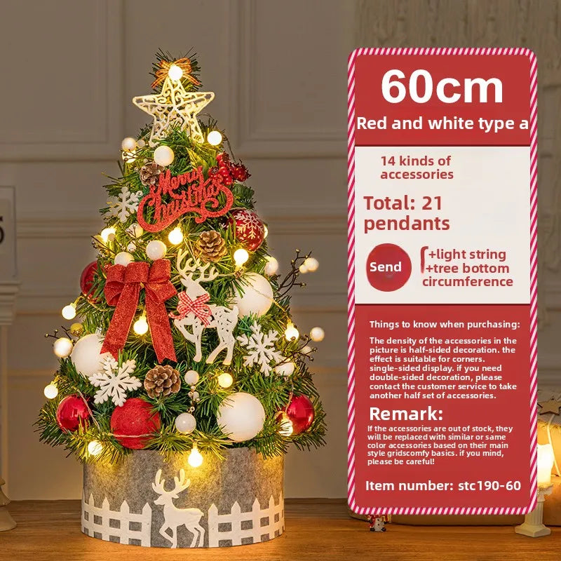 Christmas tree 2024 new home small desktop ornament DIY material package ornament Christmas ins style decoration