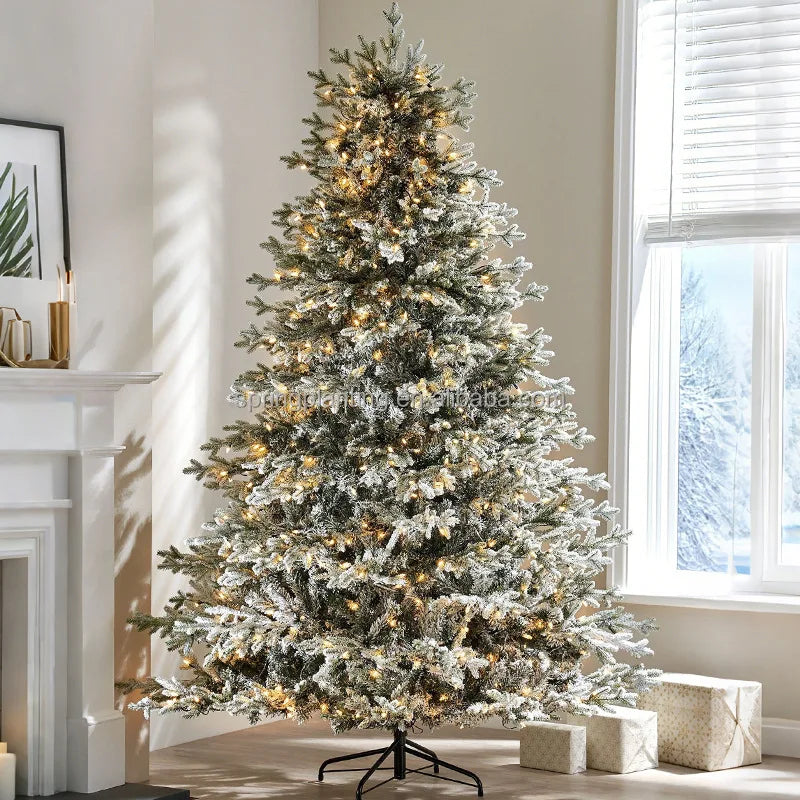 SPRING PLANTING PE Flocking Mixed Christmas Tree Simulated Snow Luxury Dense Plump Tree Christmas Tree