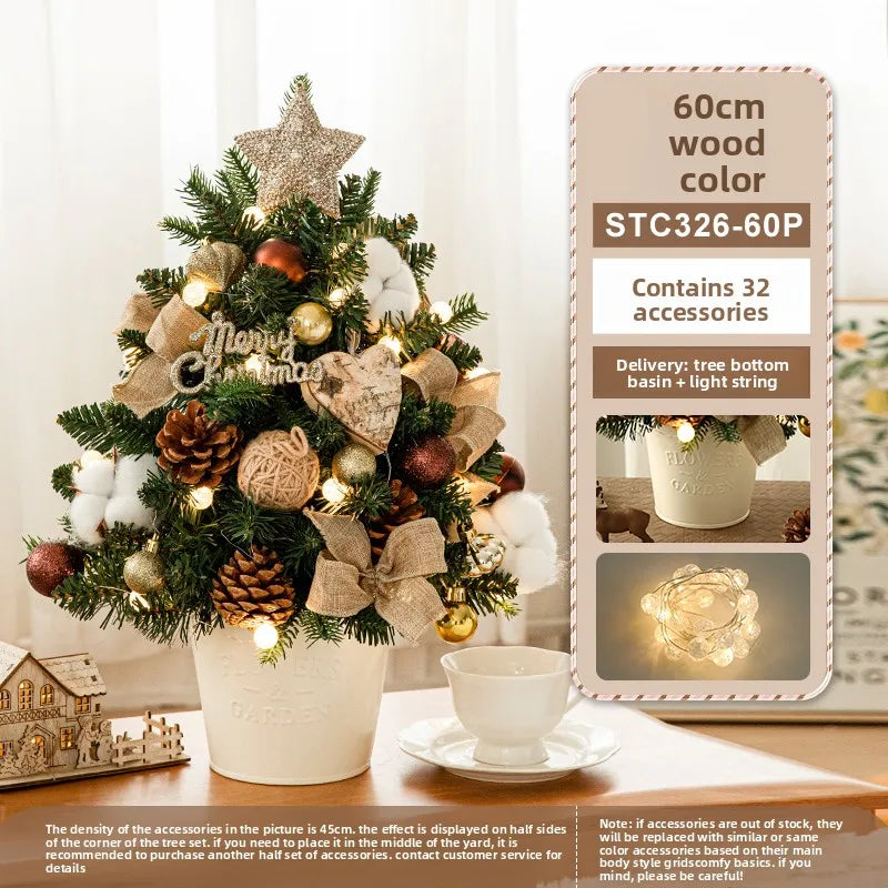 Christmas tree 2024 new home small desktop ornament DIY material package ornament Christmas ins style decoration