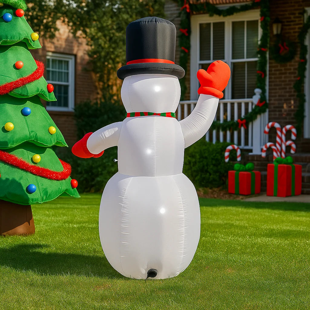 7.8FT Snowman Santa Claus Inflatable Christmas Decorations Xmas Ornaments Lights Home Outdoor Yard Holiday Party Decor Toys