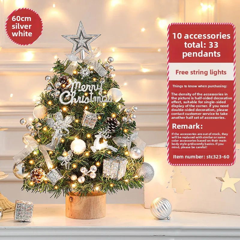 Christmas tree 2024 new home small desktop ornament DIY material package ornament Christmas ins style decoration