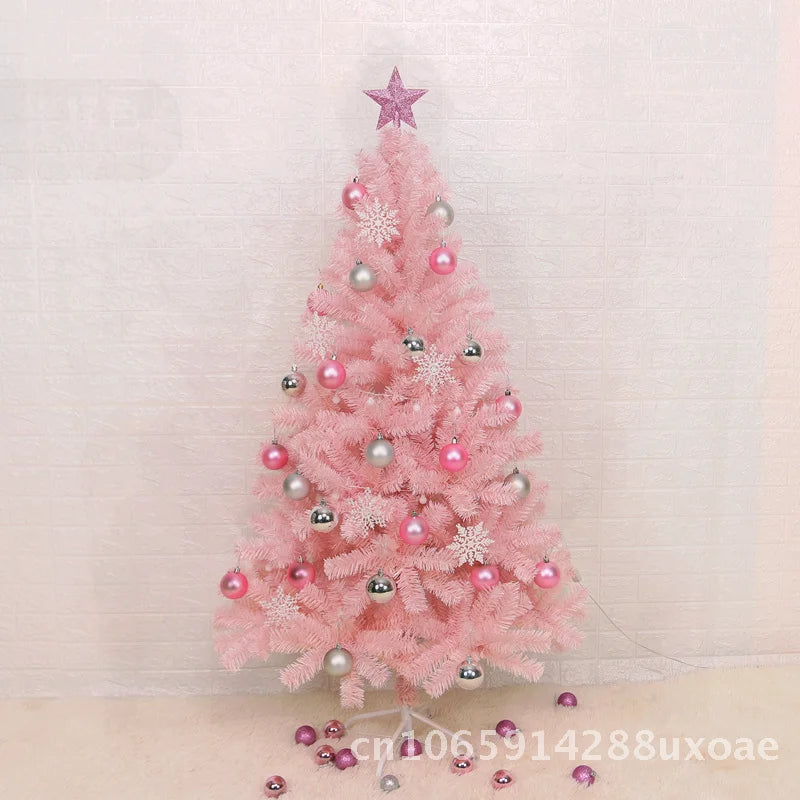 Pink Christmas Tree 1.5/1.8 Meters PVC Floor-Standing Christmas Decoration Net Red Creative Bare Tree for Holiday Packaging