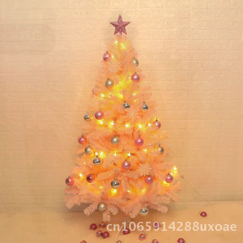 Pink Christmas Tree 1.5/1.8 Meters PVC Floor-Standing Christmas Decoration Net Red Creative Bare Tree for Holiday Packaging