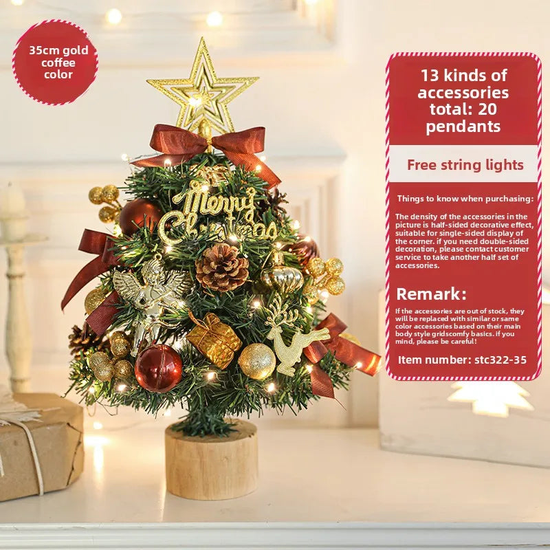 Christmas tree 2024 new home small desktop ornament DIY material package ornament Christmas ins style decoration