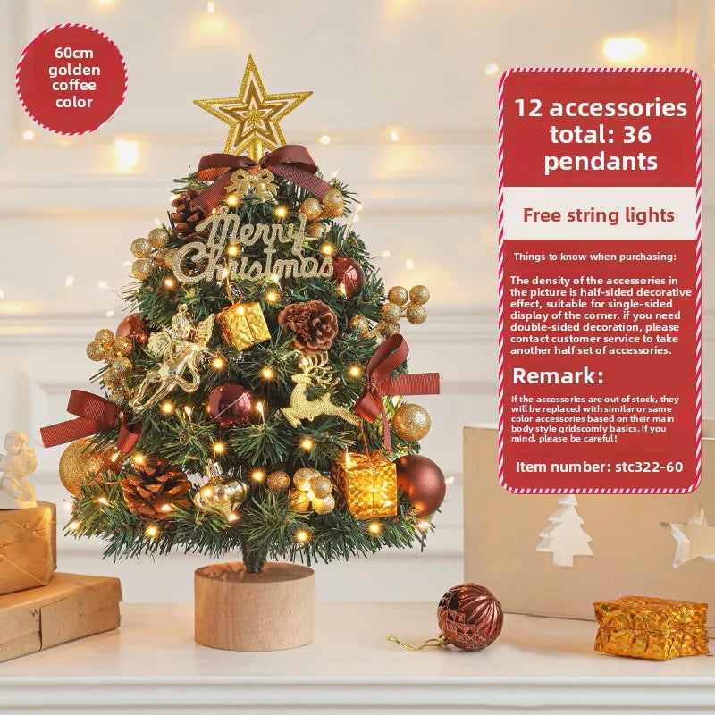 Christmas tree 2024 new home small desktop ornament DIY material package ornament Christmas ins style decoration