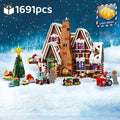 Christmas Gingerbread House Family Gathering Building Blocks Elk Gingerbread Man Children Assemble Educational Toys Gifts