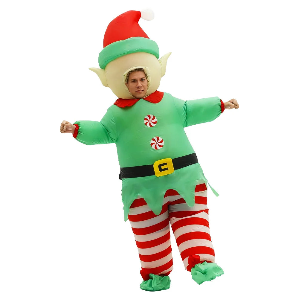 Christmas Funny Inflatable Costumes Gingerbread Man Santa Claus Elk Snowman Tree Penguin Adult Kid Halloween Carnival Party