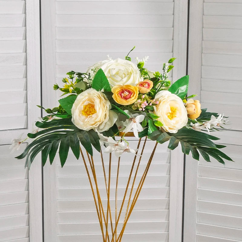 37cm Table Wedding Centerpieces Artificial Flower Ball Rose Pompom Greenery Party Event Stage Road Lead Banquet Props Bouquet