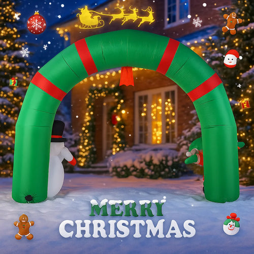 10.17FT Inflatable Toy Arch Snowman Santa With LED Lights Xmas Yard Lawn Garden Party Decor Christmas Home Supplie Ornament Gift