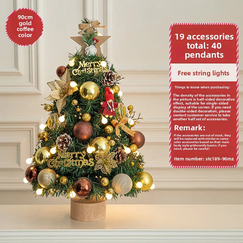 Christmas tree 2024 new home small desktop ornament DIY material package ornament Christmas ins style decoration