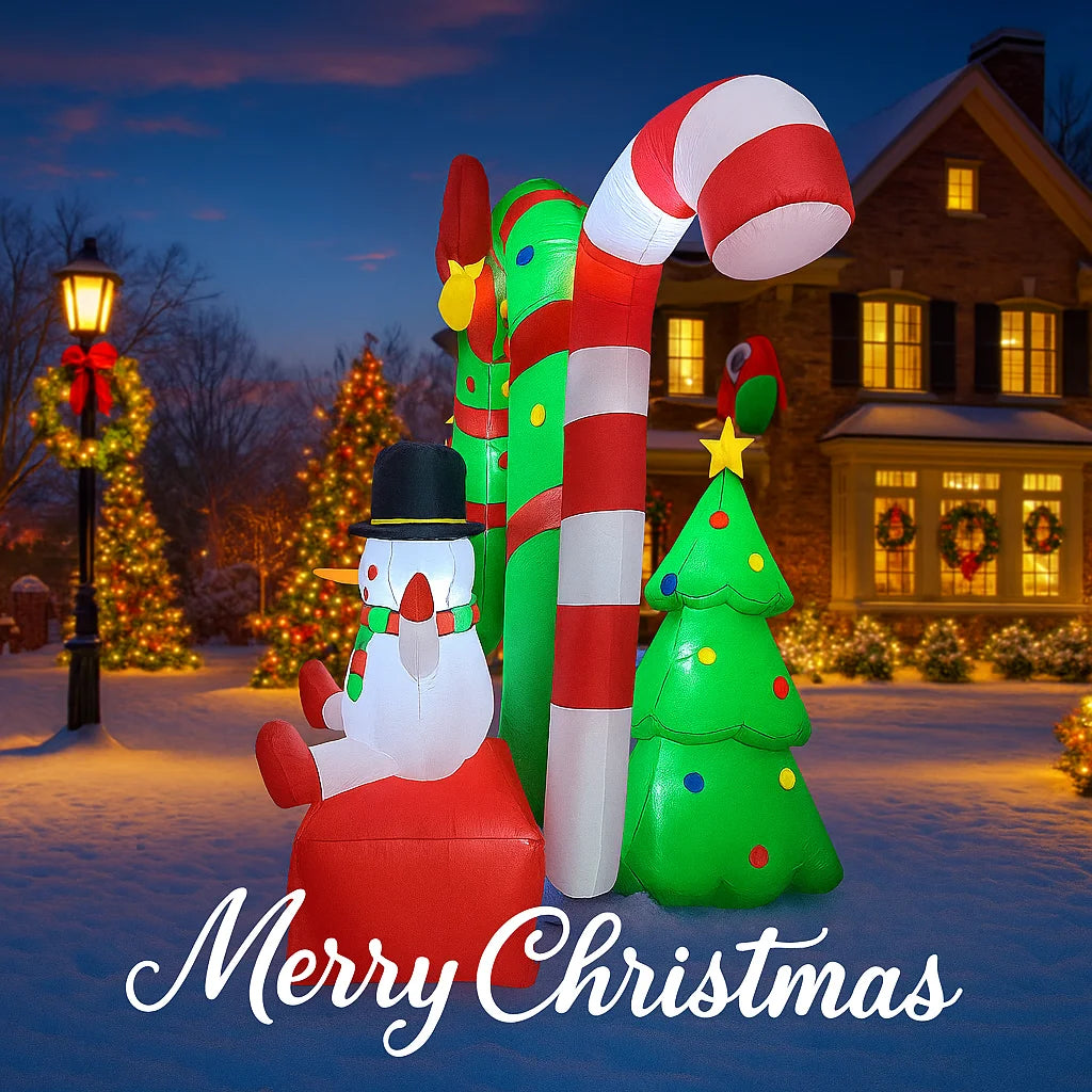 3.1M/10FT Christmas Inflatable Archway Snowman Santa Decorations Home Inflatable Toys with LED Lights Yard Xmas Ornaments Decor