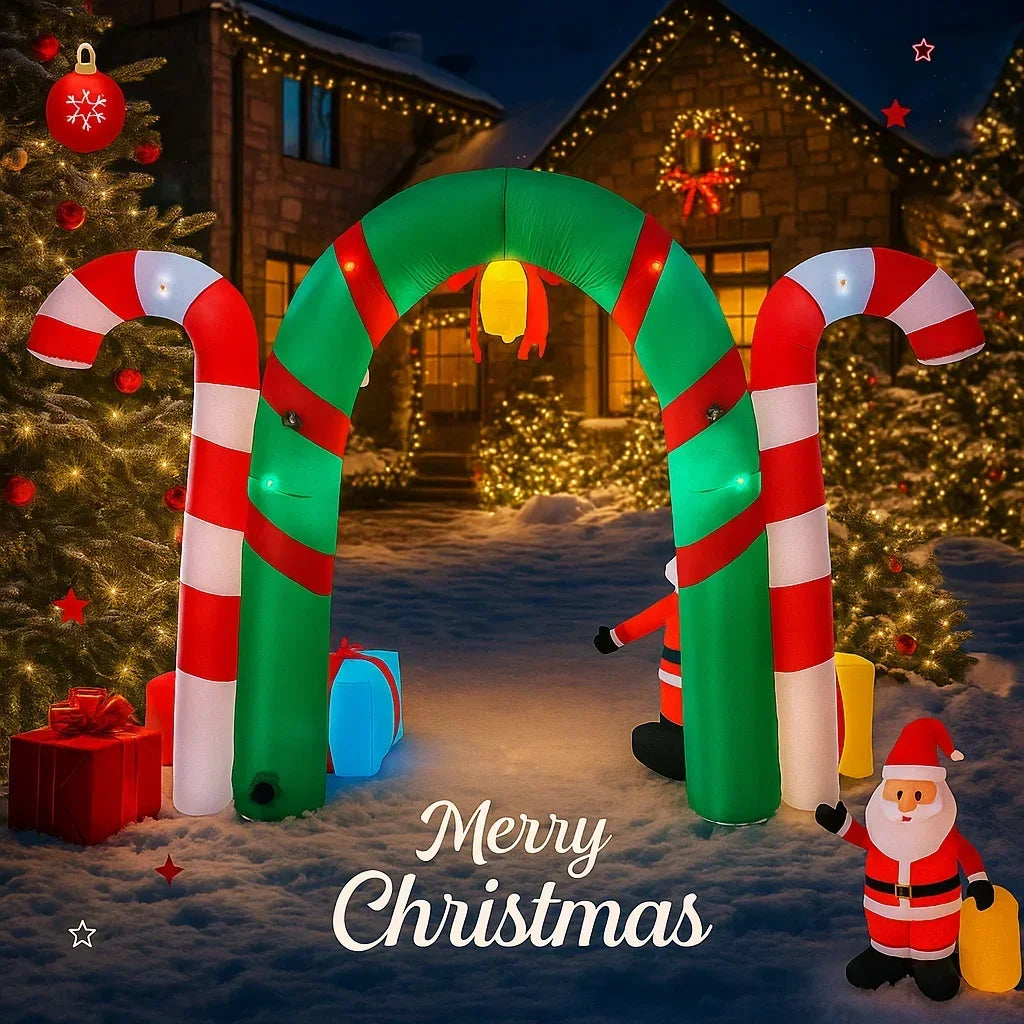 3.1M/10FT Christmas Inflatable Archway Snowman Santa Decorations Home Inflatable Toys with LED Lights Yard Xmas Ornaments Decor
