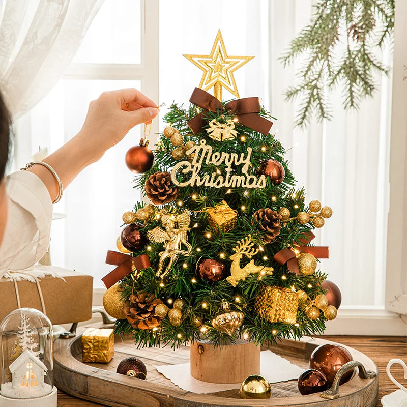 Christmas tree 2024 new home small desktop ornament DIY material package ornament Christmas ins style decoration