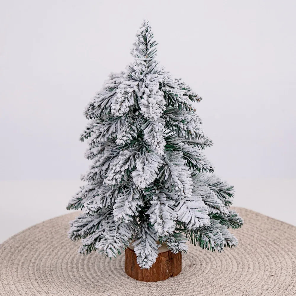 Mini Flocked Christmas Tree Pre Lit Artificial Tabletop Christmas Trees Snow Flocked Xmas Tree  DIY Decorations