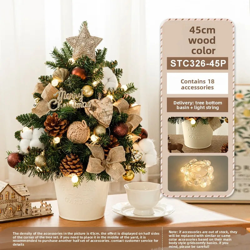 Christmas tree 2024 new home small desktop ornament DIY material package ornament Christmas ins style decoration