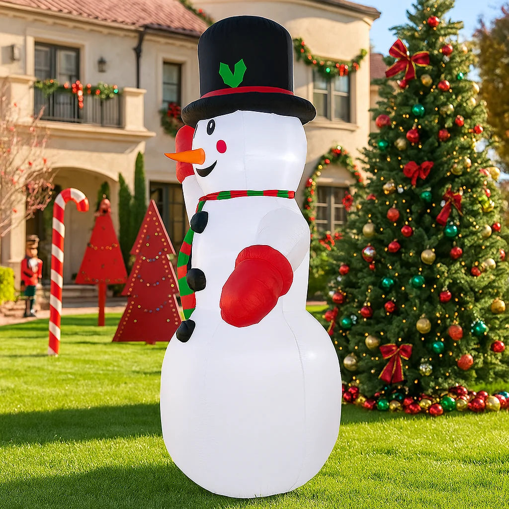 7.8FT Snowman Santa Claus Inflatable Christmas Decorations Xmas Ornaments Lights Home Outdoor Yard Holiday Party Decor Toys