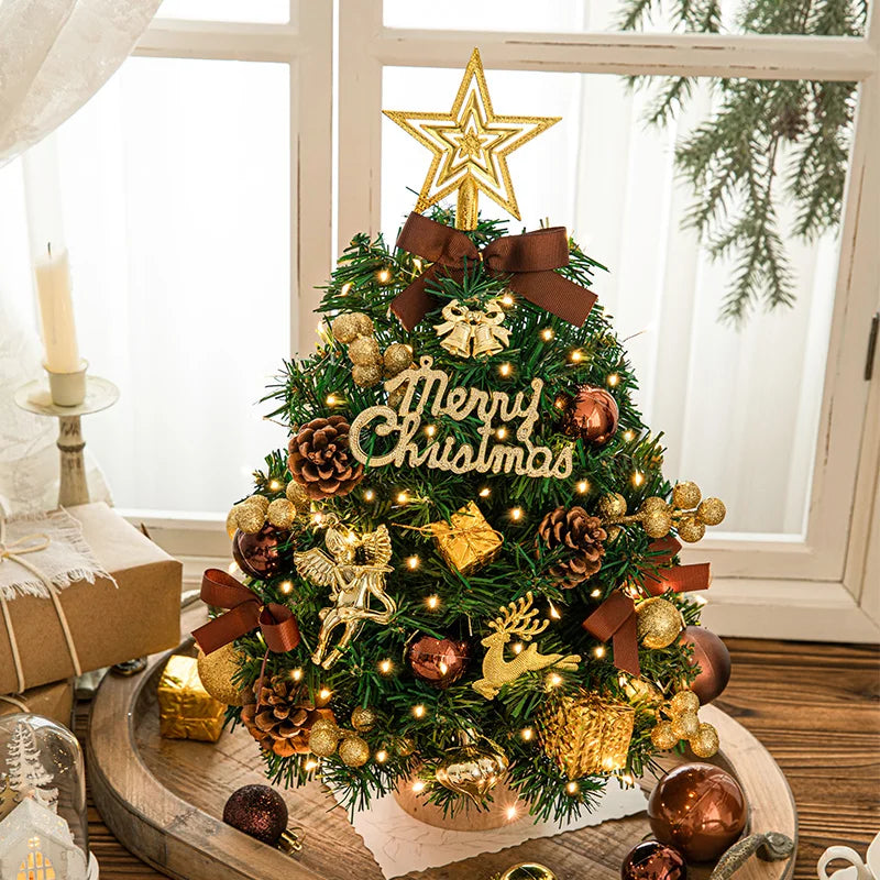 Christmas tree 2024 new home small desktop ornament DIY material package ornament Christmas ins style decoration