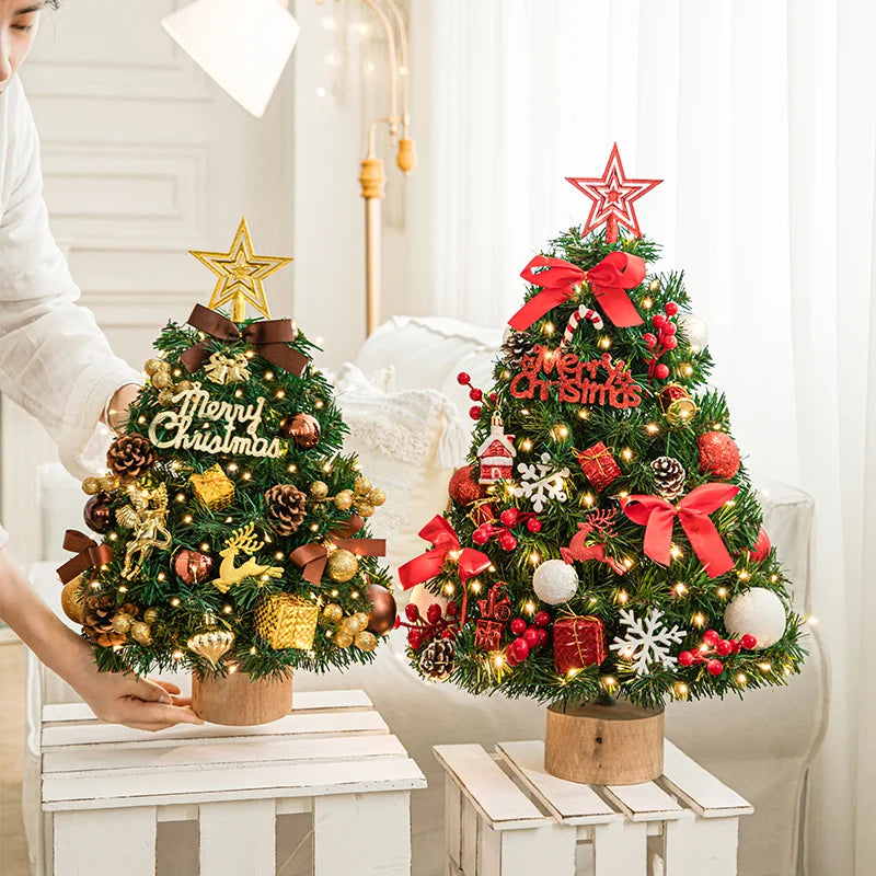 Christmas tree 2024 new home small desktop ornament DIY material package ornament Christmas ins style decoration