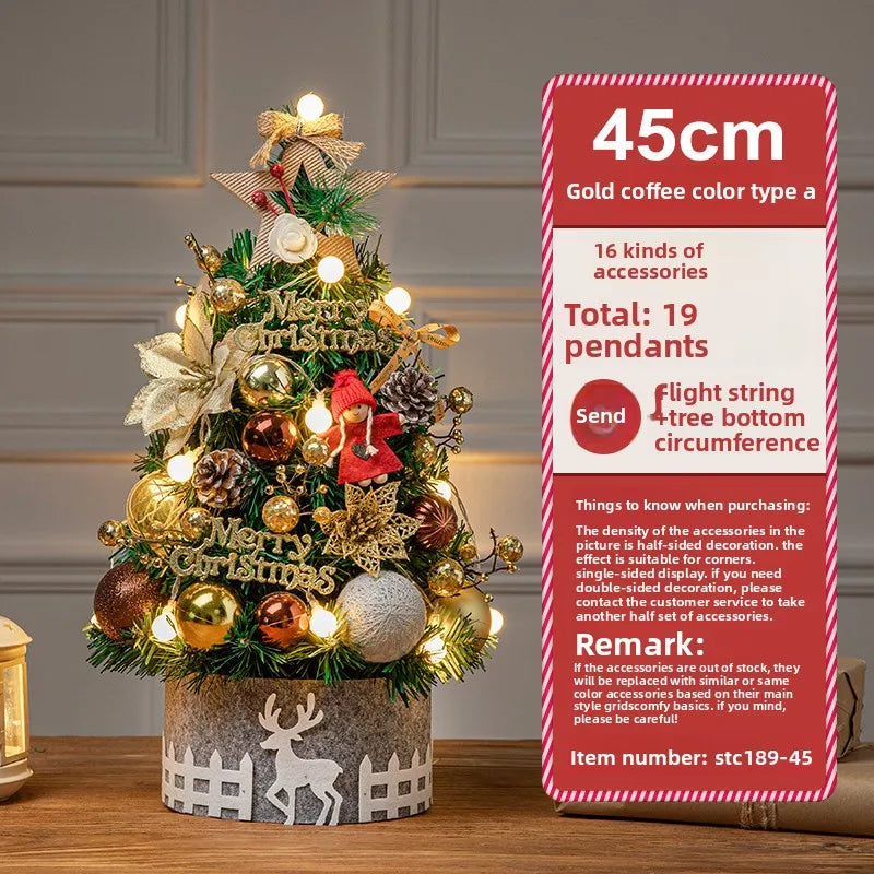 Christmas tree 2024 new home small desktop ornament DIY material package ornament Christmas ins style decoration