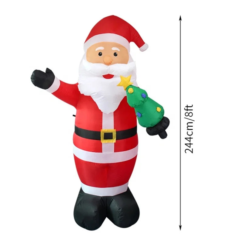 Christmas Inflatables 8ft Christmas Inflatable Santa Claus With Led Lights For Holiday Decorations