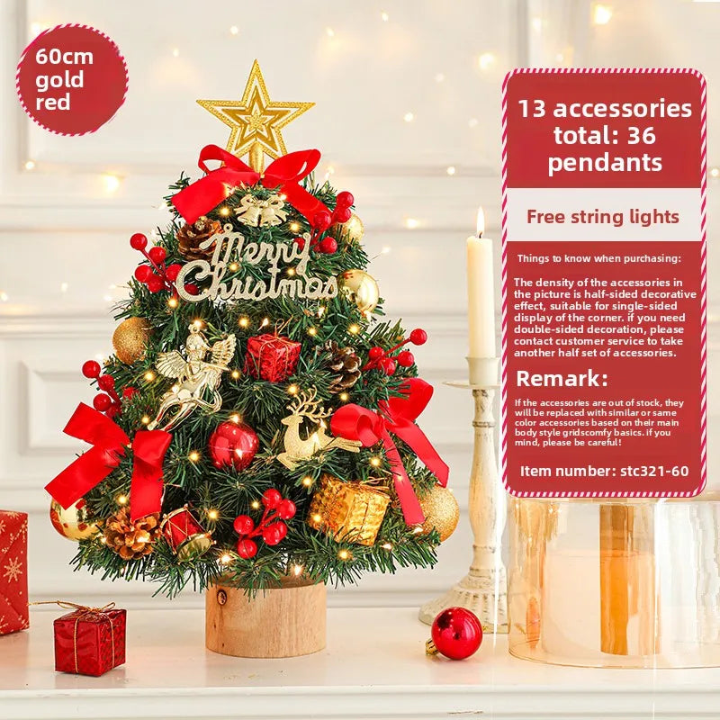 Christmas tree 2024 new home small desktop ornament DIY material package ornament Christmas ins style decoration