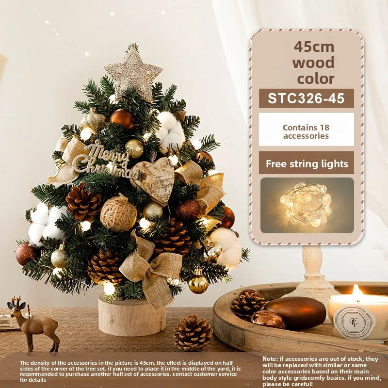 Christmas tree 2024 new home small desktop ornament DIY material package ornament Christmas ins style decoration