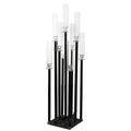 Wedding Table Centerpiece Flower Stand, Acrylic Candle Holder, Party Road Lead, DIY Decoration, 9 Heads Candlesticks, Black, 2 P