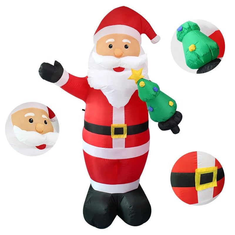 Christmas Inflatables 8ft Christmas Inflatable Santa Claus With Led Lights For Holiday Decorations