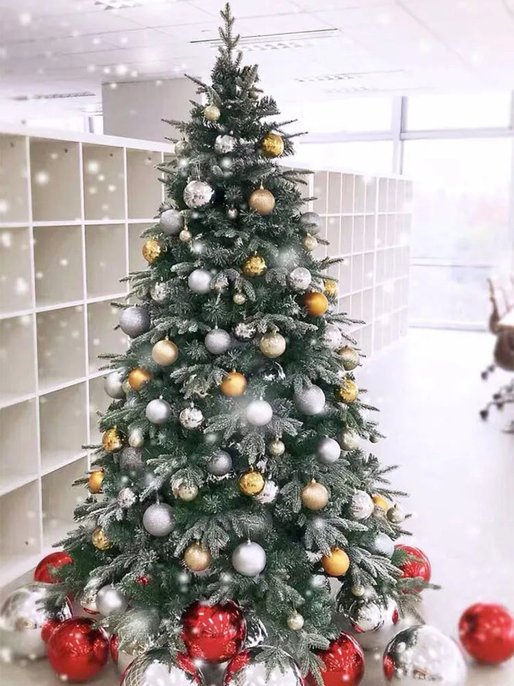 120-180 Encrypted PE&PVC Christmas Tree Snowflake Snow Decorations Large Decorations for Christmas and New Year Home Decorations