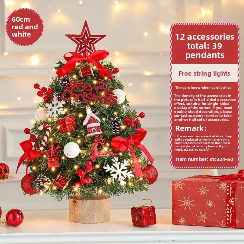 Christmas tree 2024 new home small desktop ornament DIY material package ornament Christmas ins style decoration